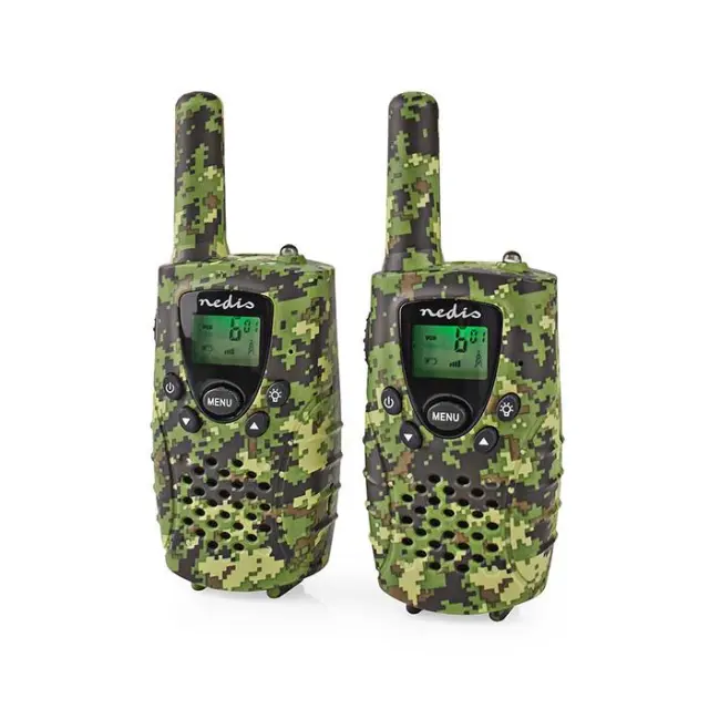 Walkie talkie με εμβέλεια έως και 8 km, σε χρώμα παραλλαγής.