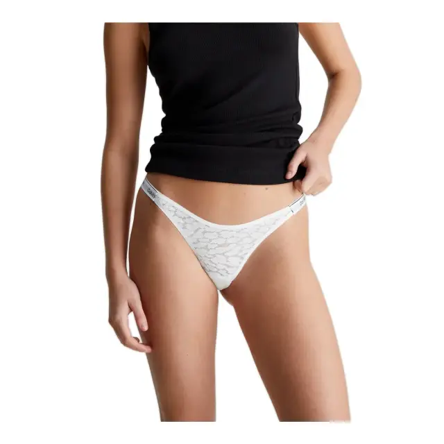Calvin Klein Γυναικείο String Lace String Tanga Signature, Χρώμα Λευκό
