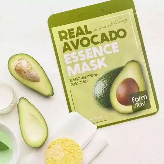 FarmStay Real Avocado Sheet Essence Mask, Υφασμάτινη Μάσκα Προσώπου με Εκχύλισμα Αβοκάντο 23ml 2