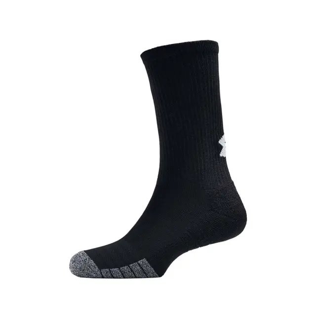 Under Armour Adult Heatgear Crew 3 Pair Socks Μαύρο 1346751-001 (Under Armour) - Medium 2