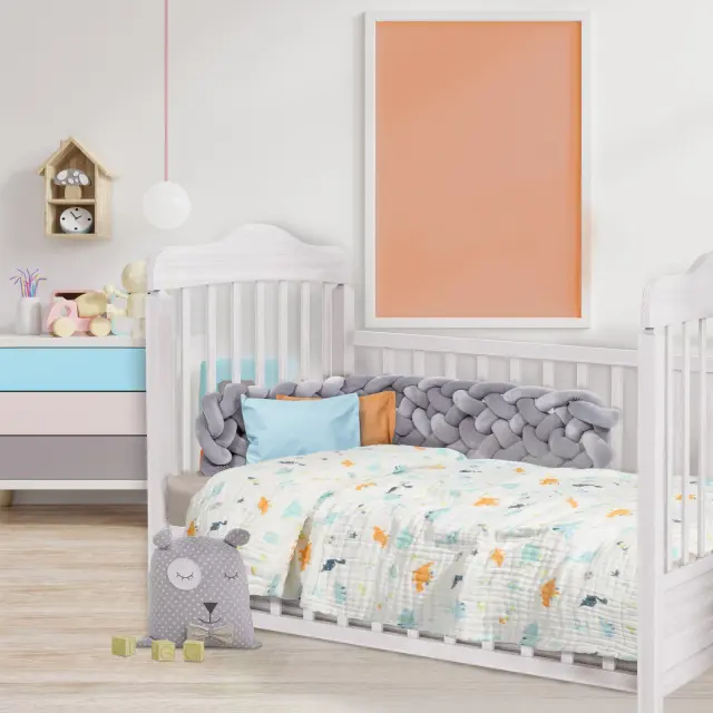 Κουβέρτα Αγκαλιάς 80Χ105 Μουσελίνα Relax Das Home 6623 Λευκό-Μπλε-Πορτοκαλί 2