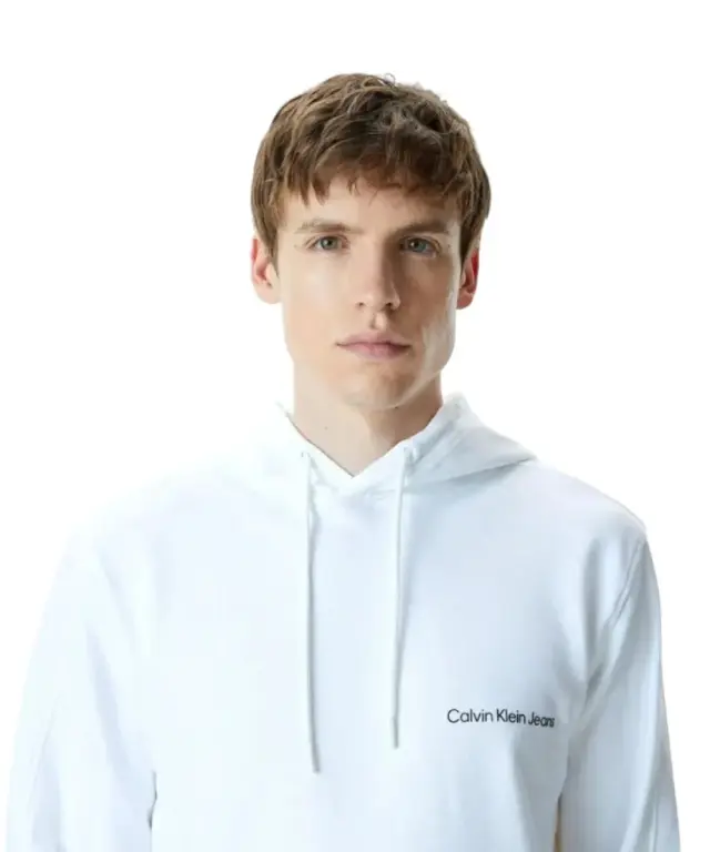 Calvin Klein - Institutional Ανδρικό Φούτερ Regular Fit J30J324620-YAF Λευκό 2