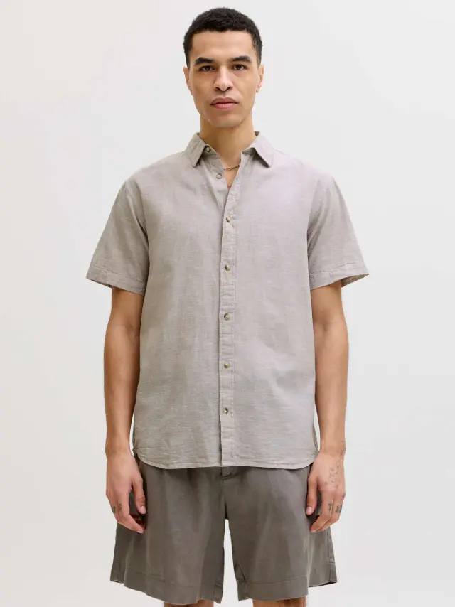 JJESUMMER LINEN BLEND SHIRT S/S SN String 2