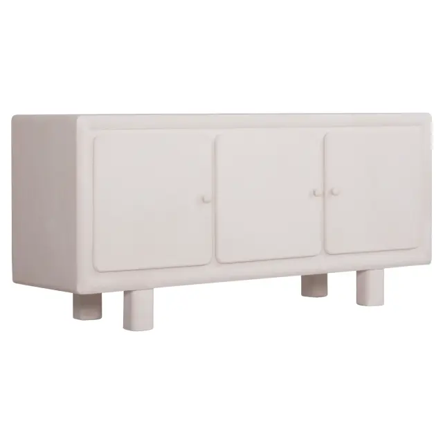 Μπουφές σειρά Santorini MDF σε υπόλευκο χρώμα-3 πόρτες 140x38x64 εκ.