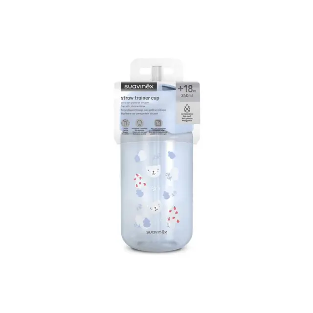 Παγούρι Με Καλαμάκι Σιλικόνης Suavinex Wild & Free Blue +18m 340ml BR90189