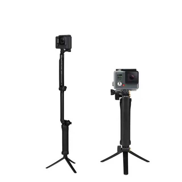 3 in 1 Monopod Tripod with Selfie Holder for GoPro- Black OEM 2