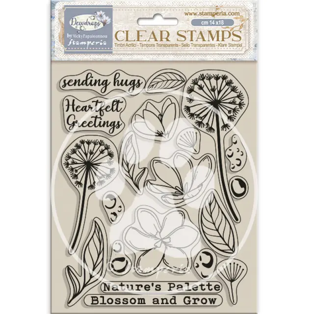 Σφραγίδα Stamperia 14×18 cm, Create Happiness Dewdrops, Dandellions