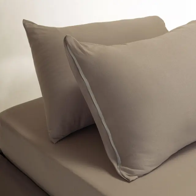 Σετ 3 Τεμ Σεντόνι 180x200+35 King Size Και Μαξιλαροθήκες 50x70 Melinen Jersey 100% βαμβακερόΜε Λάστιχο- Greige