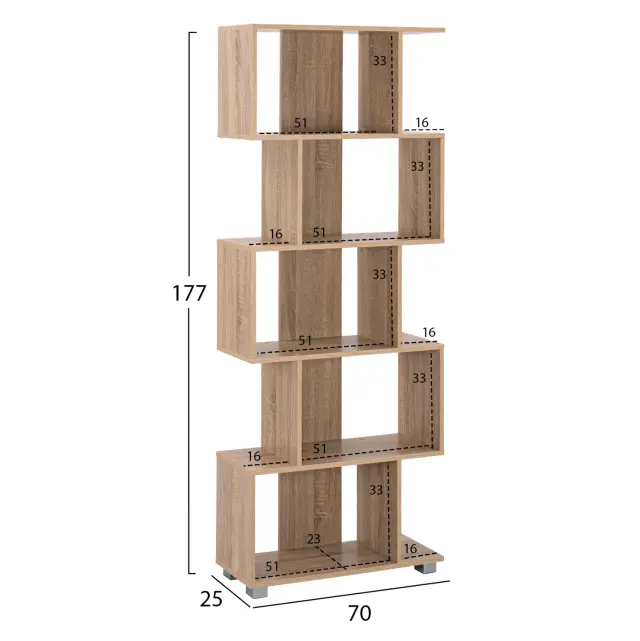 ΒΙΒΛΙΟΘΗΚΗ ΜΕΛΑΜΙΝΗΣ FB92385.02 SONAMA 70x25x177Υ εκ. 2