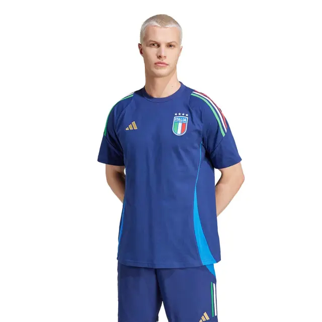adidas Performance Men's Federazione Italiana Giuoco Calcio T-Shirt Μπλε Σκούρο IQ2176 (adidas Performance) - XLarge