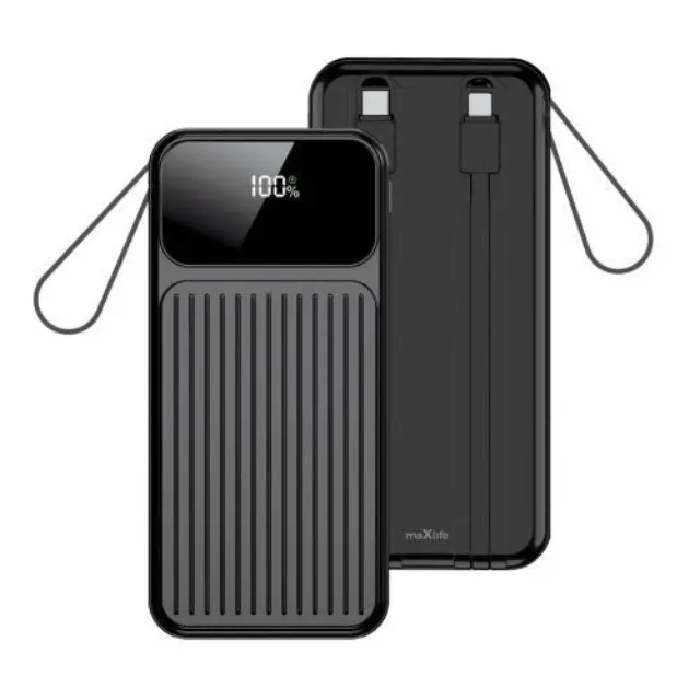 Φορτιστής Ανάγκης Maxlife MXPB-06 22.5W 10000mAh PD με 2 Ενσωματωμένα Καλώδια Μαύρο N67849