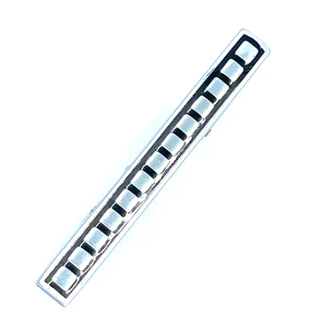 Ασημί Μαύρο Κλιπ Γραβάτας 5,5 cm με Σμάλτο – LGTC/5.5-07 3