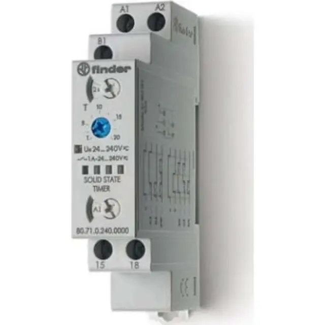 Mod.Timer 6-function with solid state output/17,5mm.1NO 1A/24-240VUC (80.71.0.240.0000)