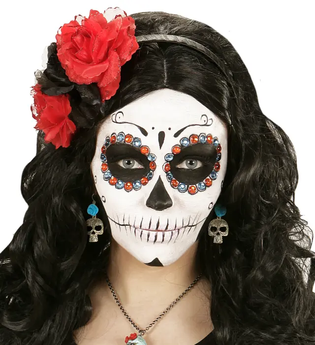 Αποκριάτικο Αξεσουάρ Σκουλαρίκια Azure Skull (Widmann) (W-03505) 2