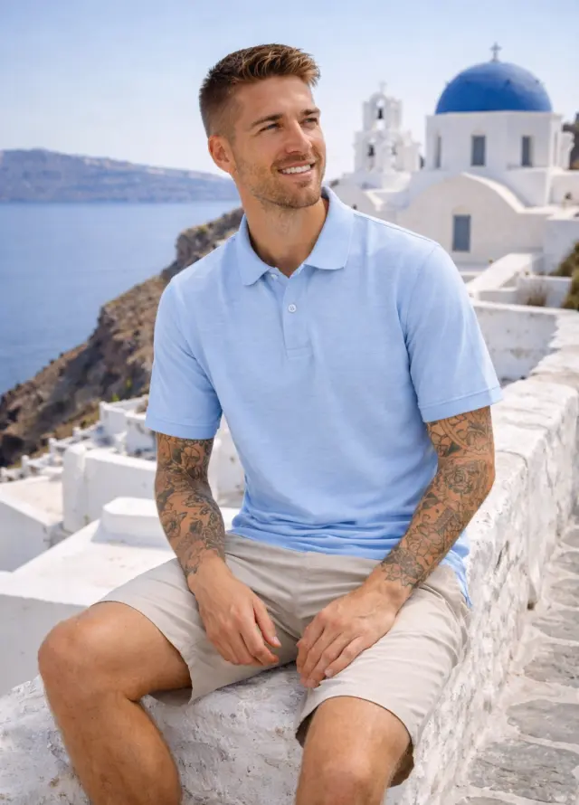 Μπλούζα Polo Noshame® Σιελ - 112602 - XL