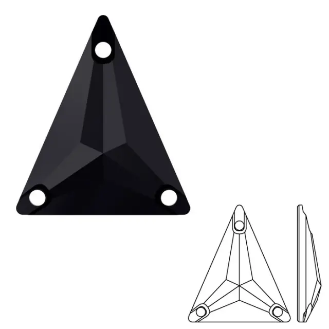Swarovski Ραφτά 3271 Slim Triangle Jet 18x21.1mm - 1τεμ