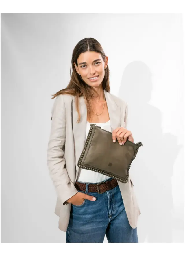 BIBA - Leather cross bag BIBA Portland (KHAKI) 2