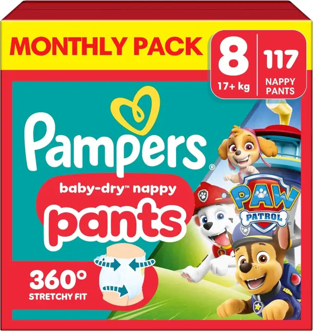 Pampers Baby-Dry Pants Paw Patrol Monthly Pack No8 17+kg 117 τμχ