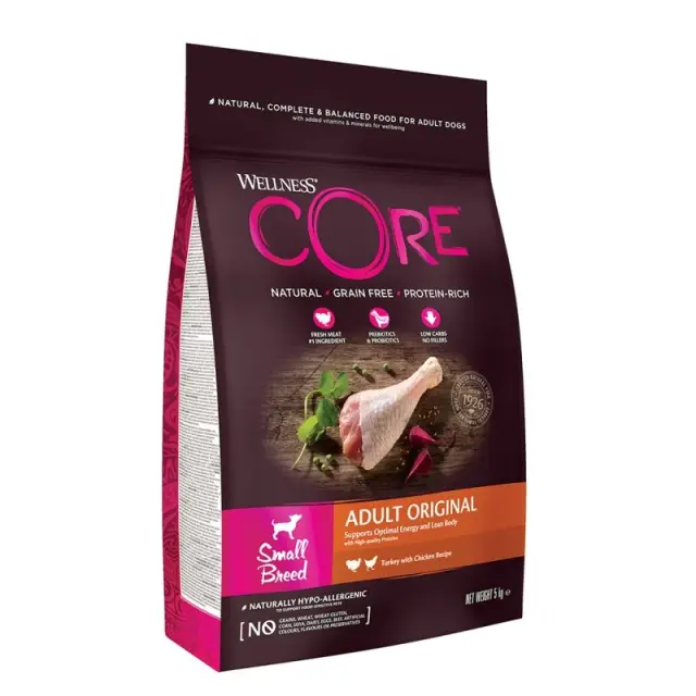 Wellness Core Adult Original Small Breed Ξηρά Τροφή Σκύλου Γαλοπούλα Χωρίς Σιτηρά 1.5kg