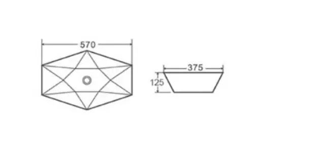 Νιπτήρας επικαθήμενος LT 1138 KARAG 57x37,5x12,5cm 2