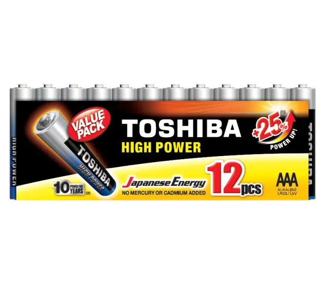 TOSHIBA High Power AAA 1.5V αλκαλικές μπαταρίες 12τμχ