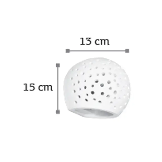 InLight Επιτοίχιο φωτιστικό λευκό από γύψο 1XE27 D:15cm (43421) 2