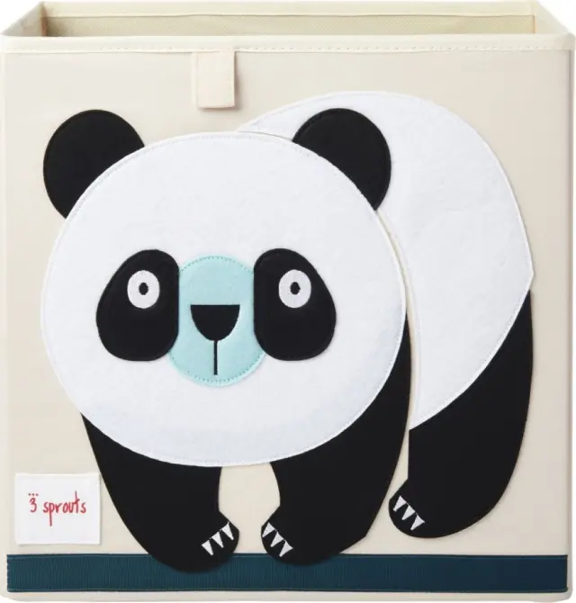 3 Sprouts Καλάθι για παιχνίδια Panda Black - 0812895001297 - 0317-IBXPND