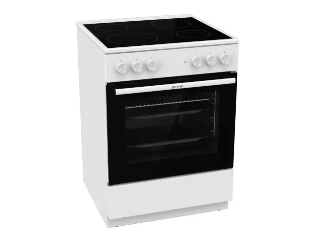 Κουζίνα Gorenje G400 GEC6A41WC με κεραμικές εστίες, χωρητικότητα φούρνου 71L, 9 λειτουργίες ψησίματος και ενεργειακή κλάση Α - White GEC6A41WC 2
