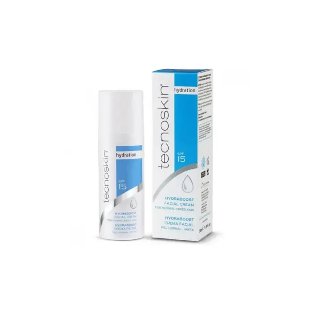 TECNOSKIN Hydraboost Facial Cream, Ενυδατική Κρέμα Προσώπου 50ml SPF15 για Κανον/Μεικτό Δέρμα 50ml