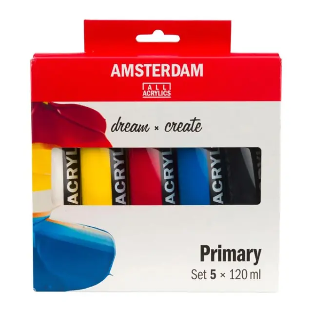 Σετ Ακρυλικά Talens Amsterdam, Primary 5 Χρώματα x 120ml