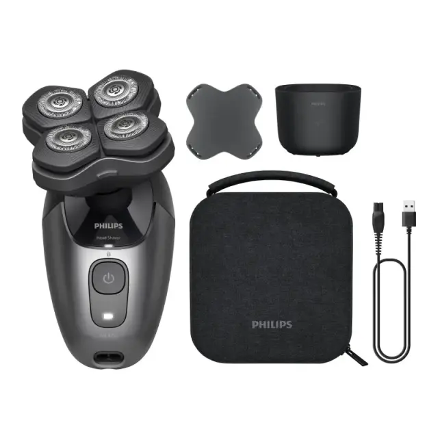 Philips HS7980/15 Head Shaver Pro 7000 Ξυριστική Μηχανή Κεφαλής με Κεφαλή 360° & Σταθμό Ξεπλύματος