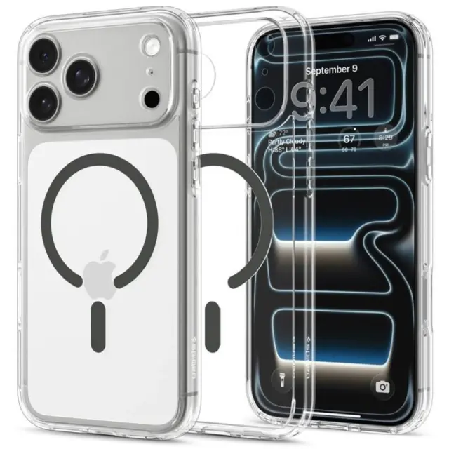 Θήκη TPU & PC Spigen Apple iPhone 18 Pro Max/ 17 Pro Max MagSafe Ultra Hybrid Διάφανο-Γκρι N71796