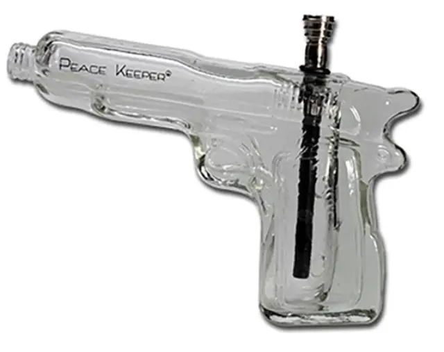 Γυάλινο Bong Πιστόλι 23cm - «Πίπα της Ειρήνης»