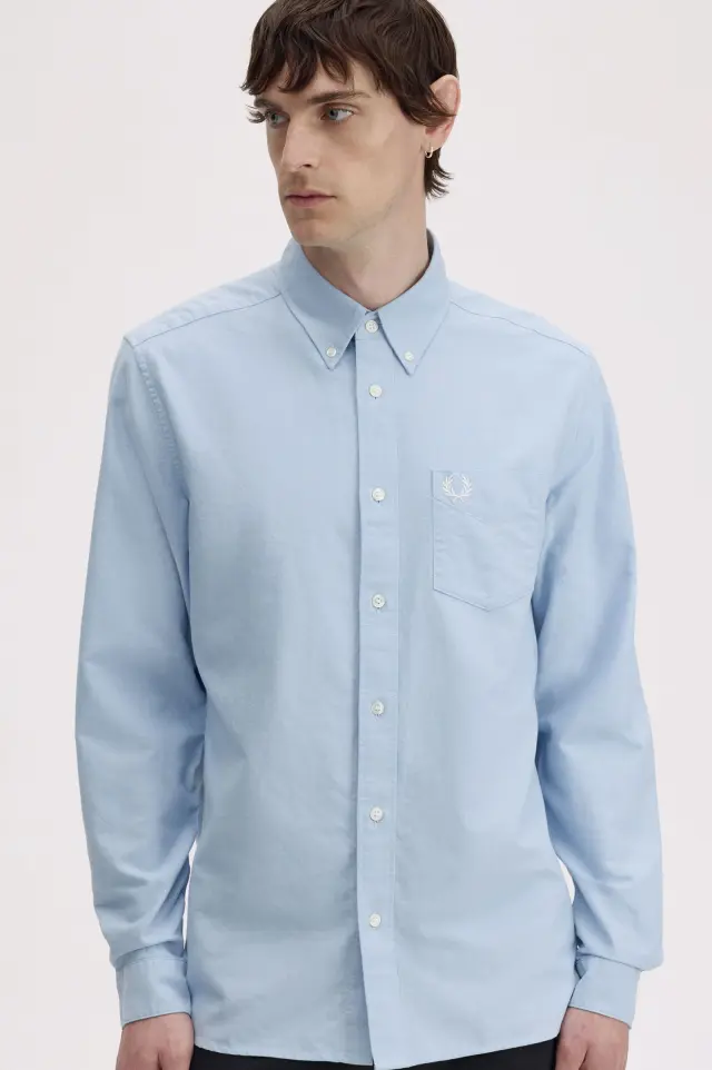 Fred Perry Oxford Shirt Light Smoke Light Smoke
