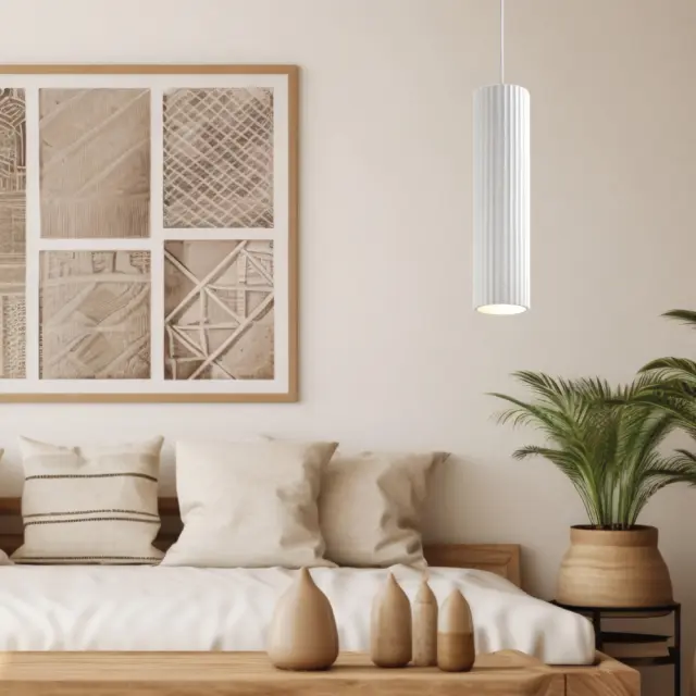 Inlight Κρεμαστό φωτιστικό λευκό από γύψο 1XGU10 D:30cm (4064-White) 2