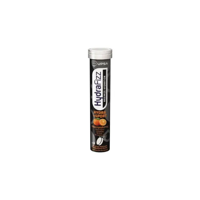 UPSA Hydrafizz Maximize Hydration Hydra+Sport Γεύση Πορτοκάλι Αναβράζοντα Δισκία 16tabs