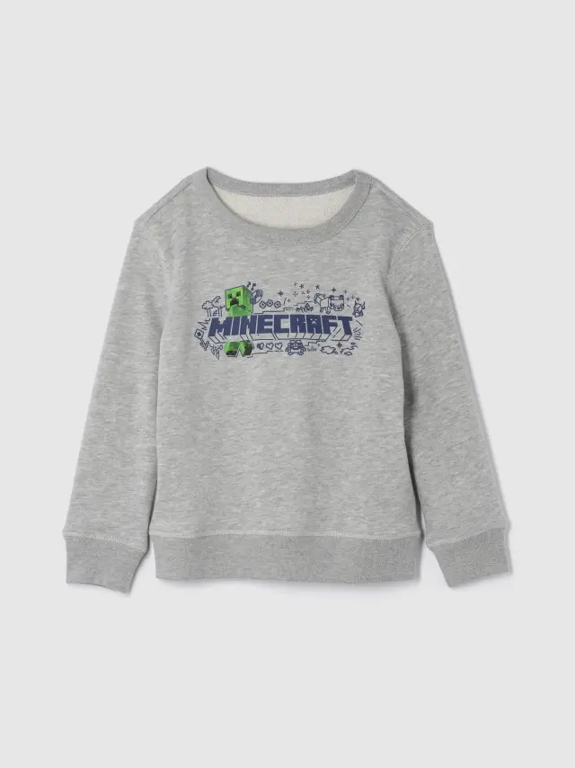 Γκρι Παιδικό Minecraft Graphic Φούτερ new heather grey - XXL