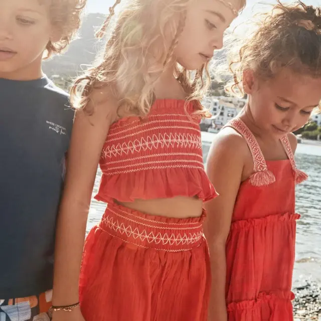 Mini 2 έως 10 ετών Σετ σορτς και τοπ σφηκοφωλιά πάπρικα 2