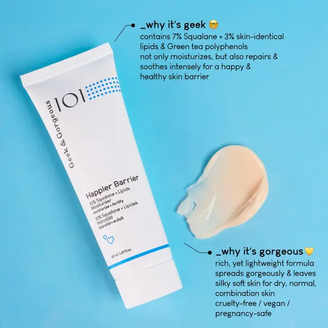 Geek & Gorgeous Happier Barrier 7% Squalane + 3% Lipids Moisturizer Ενυδατική Κρέμα Προσώπου 50ml 3