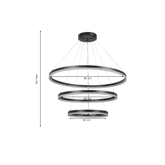 Inlight Κρεμαστό φωτιστικό LED 100W 3CCT (by switch on base) D:60cm (6095-A-Silver) 2