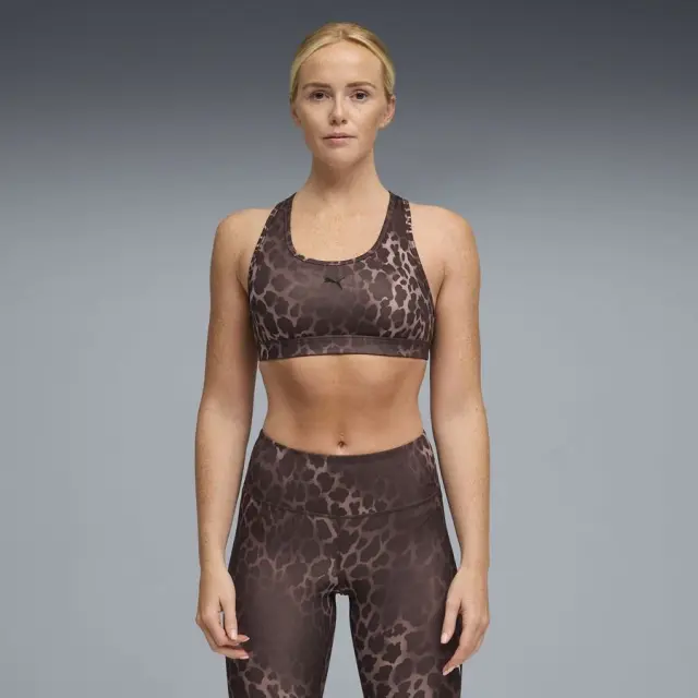 Puma Women's 4Keeps Spotted Haze Mid Bra Καφέ 528511-13 (Puma) - Small