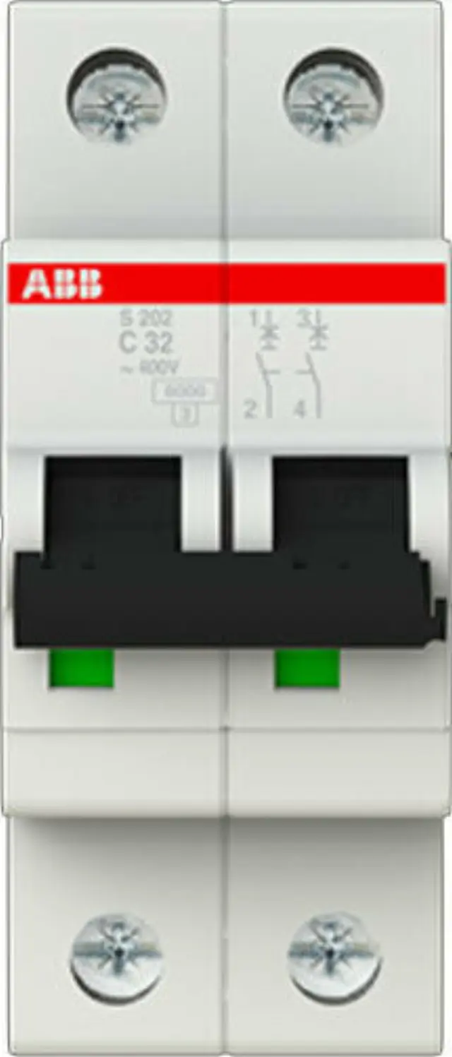 S202-C32 Miniature Circuit Breaker - 2P - C - 32 A