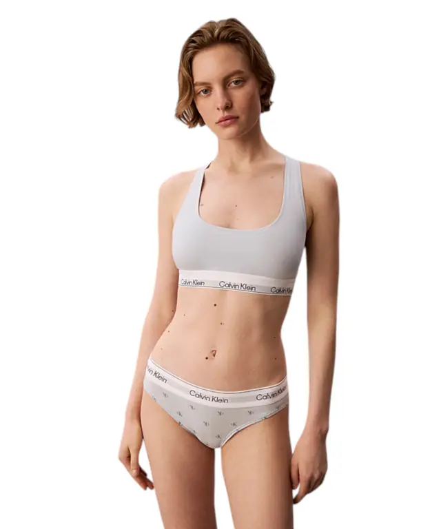 Calvin Klein - Γυναικεία Αθλητικά Μπουστάκια Icon Cotton Modal LV00QF8494-PSO Μαύρο/Γαλάζιο