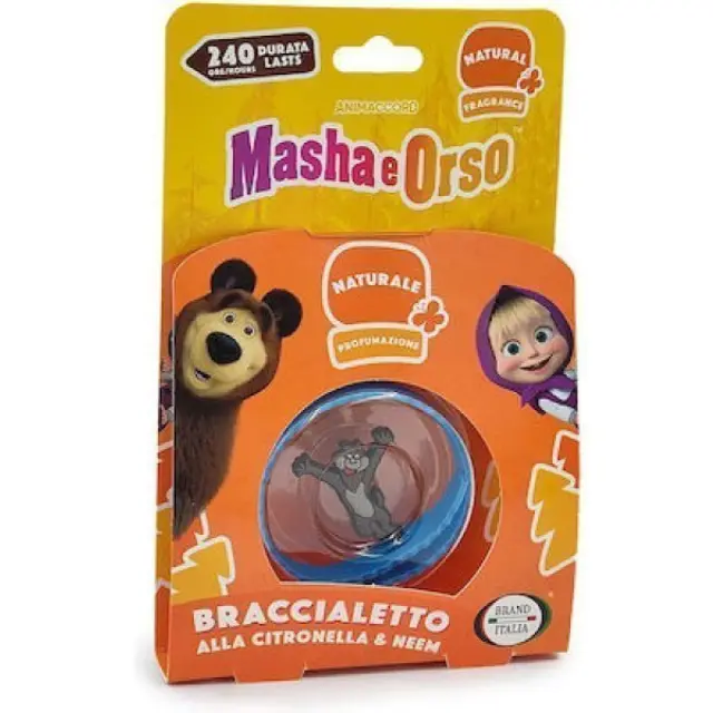 Brand Italia Masha and the Bear Εντομοαπωθητικό Βραχιόλι Τυχαίο Σχέδιο για Παιδιά, 1τμχ