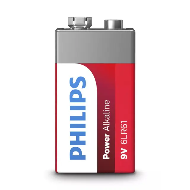 Αλκαλική Μπαταρία 9V Philips Power 1 Τμχ (6LR61P1B/10) (PHI6LR61P1B-10) 2