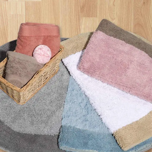 Πατάκι Μπάνιου 50Χ80 Cotton Das Home 0667 Μπεζ-Λευκό 2