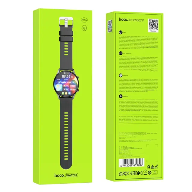 Smartwatch Hoco Y7 Pro 1.39" Bluetooth v5.0 240mAh IP67 με Δυνατότητα Κλήσεων Silicon Band Metal Grey 2