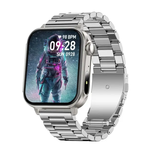 Colmi P80 Stainless Steel Smartwatch με Παλμογράφο (Ασημί)
