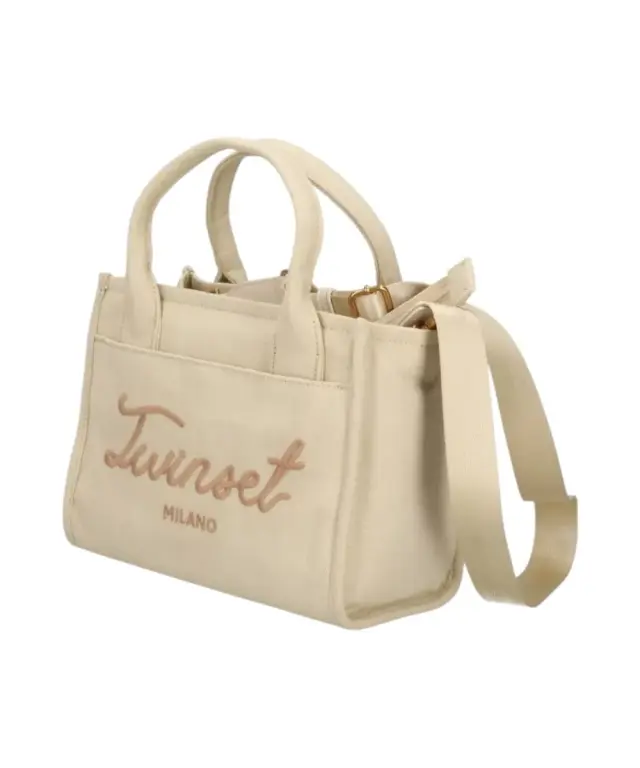 Twinset - Γυναικεία Τσάντα Signature Tote Medium c 261TB7290-13161 Μπεζ 2
