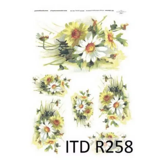 Ριζόχαρτο ITD, 21x29cm, Μπουκέτα Μαργαρίτες, R258